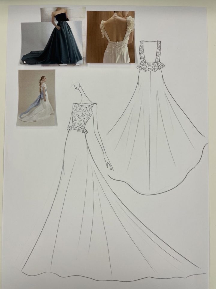 ドレスのデザイン画。